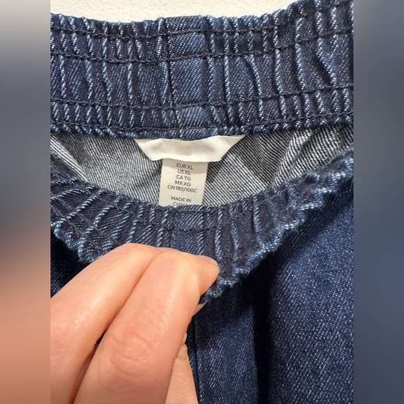 H&M denim pull on pants size XL. NWT 100% cotton wide leg - Picture 7 of 15